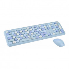 Kit wireless tastatura + mouse Serioux Colourful, albastru