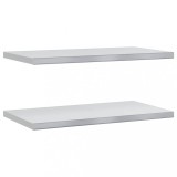 Cumpara ieftin Rafturi de perete 2 buc., 75x40x3 cm, argintiu otel inoxidabil
