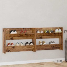 vidaXL Dulapuri pentru pantofi de perete Lemn vechi Lemn compozit 875024