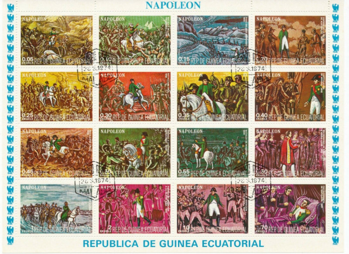 GUINEEA ECUATORIALA - 1974 -PERONALITATI , NAPOLEON , AVIATORI CELEBRI 2 COLITE