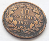 203. Moneda Luxemburg 10 centimes 1855 (varianta cu ancora), Europa