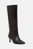 Steve Madden ghete de piele Lavan culoarea maro, cu toc cui, 11003290