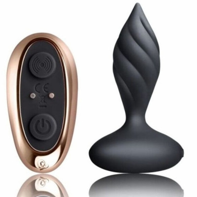 Vibrator Anal Desire Petite Sensations Remote Control USB Silicon Negru 10.3 cm foto