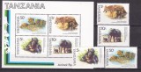 Tanzania 1981 fauna MI 201-204 + bl.28 MNH ww80, Nestampilat