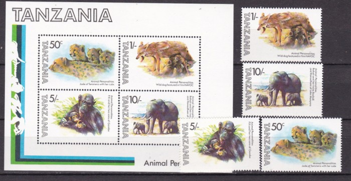 Tanzania 1981 fauna MI 201-204 + bl.28 MNH ww80
