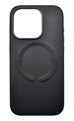 Husa din piele ecologica compatibila MagSafe pentru Apple iPhone 15 Negru foto