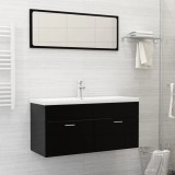 Chiuveta baie vidaXL ceramica alba 101x39x18 cm cu robinet si ventil