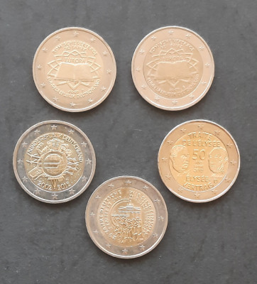 Lot monede 5 x 2 Euro 2007 - 2015, Germania - B 3832 foto