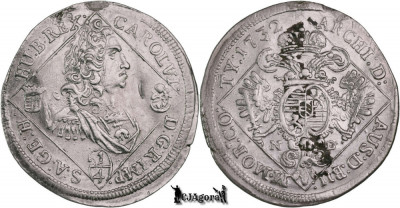 1732 NB, &amp;frac14; Tall&amp;eacute;r - Carol al III-lea - Regatul Ungariei | KM 305 foto