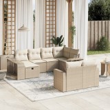 Gossi set canapele de gradina cu perne, 10 piese, bej, poliratan