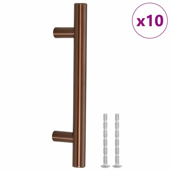 Manere de dulap, 10 buc., bronz, 96 mm, otel inoxidabil