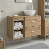Cumpara ieftin Set dulap baie 2 buc. Stejar Artizanal 79,5 x 41 x 80 cm
