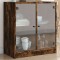 vidaXL Dulap lateral cu uși din sticlă, stejar fumuriu, 68x37x75,5 cm 836424