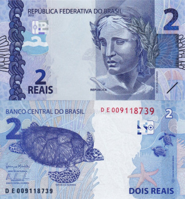 BRAZILIA 2 reais 2010 UNC!!! foto