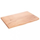 Gossi polita perete maro deschis 60x40x2 cm lemn masiv stejar tratat