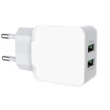 Incarcator retea Vision Touch VT-PC2202, 12W, 2x2.4A , cablu Type-C inclus in pachet, Alb