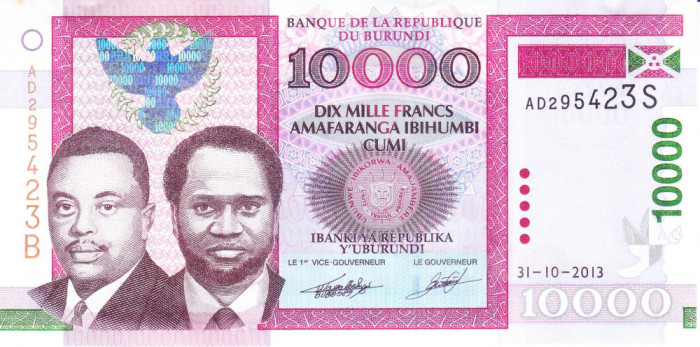 Bancnota Burundi 10.000 Franci 2013 - P49b UNC