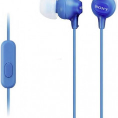 Casti cu microfon Sony MDR-EX15AP (Albastre)