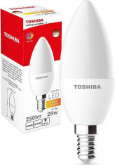 Bec LED Toshiba Candle E14 3W 250lm lumina calda foto