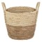 Coș Depozitare, Natural, Rotund, Cu M&acirc;nere, Bej-Maro, Diametru 26cm, &Icirc;nălțime 22cm