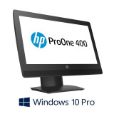 All-in-One HP ProOne 400 G3, Intel G4400, 240GB SSD, 20 inci, Webcam, Win 10 Pro