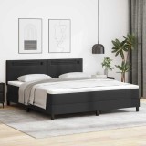 vidaXL Cadru de Pat cu Saltea Negru 180 x 200 cm Piele artificială