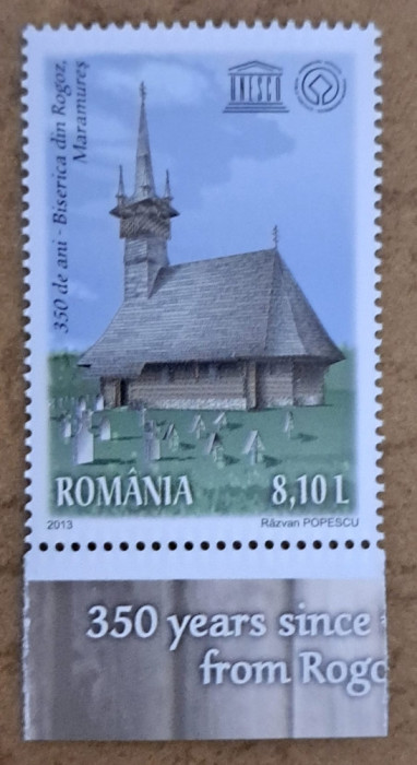 TIMBRE ROMANIA MNH LP2000a/2013-Biserica de lemn ROGOZ -Maramures -Serie simplă