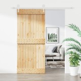 VidaXL Ușă glisantă cu set feronerie, 90x210 cm, lemn masiv de pin