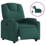 Cumpara ieftin Fotoliu rabatabil electric, verde inchis, material textil