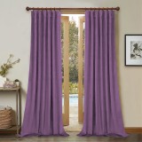 Draperie din catifea cu rejansa din bumbac tip fagure, Madison, 200x210 cm, densitate 700 g/ml, Violet, 1 buc