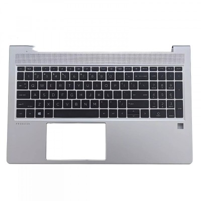 Carcasa superioara cu tastatura palmrest Laptop, HP, ZHAN 66 PRO 15 G5, N01933-001, N01933-B31, 4BX8STATP40, iluminata, layout US foto