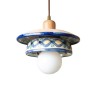 Pendul Deco Republic Strachina Multicolor, Ceramica Corund, E27, 60W, &Phi;28cm. Corp de iluminat traditional romanesc, lemn fag