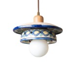 Cumpara ieftin Pendul Deco Republic &bdquo;Strachina multicolora&rdquo; E27, 1x60W, ceramica autentica Corund