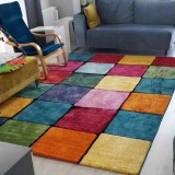 Cumpara ieftin Covor Renkli Kare, Multicolor, 150x100 cm