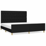 Cumpara ieftin Cadru de pat fara saltea, negru, 180x200 cm, textil
