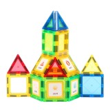 Set constructie magnetic 3D pentru copii, 38 piese colorate