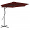Umbrela de exterior cu stalp din otel, bordo, 300x230 cm