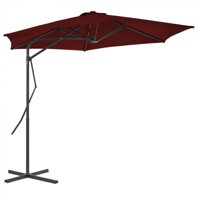 Umbrela de exterior cu stalp din otel, bordo, 300x230 cm GartenMobel Dekor
