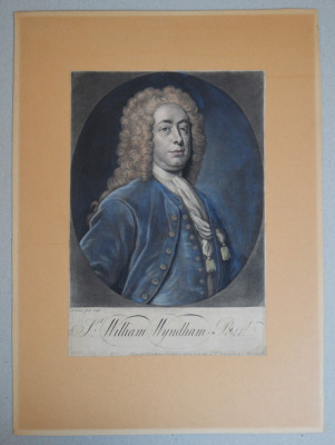 John Faber the Younger &amp;quot;Sr William Wyndham, Bart&amp;quot; mezzotinta 1720-1756 foto