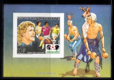 A10 S1 11 - Timbre foarte vechi - Africa Centrala - fotbal - Mexico 1986 - colita nedantelata