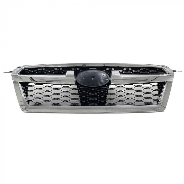 Grila radiator, masca fata Subaru Legacy (Bm/Br), 2013-12.2014, parte montare centrala, cu ornament cromat, crom/negru, 720905-7, Aftermarket