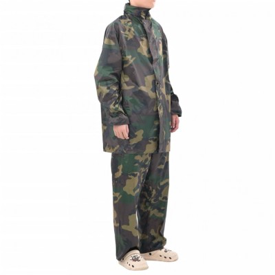 Costum de ploaie, 2 piese, imprimeu camuflaj, cu glugă, M foto