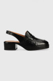 Jonak pantofi de piele VALERE CUIR BRILLANT femei, culoarea negru, cu toc drept, 3400140