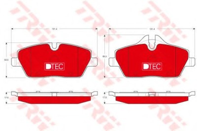 Set placute frana,frana disc MINI MINI CLUBMAN (R55) (2007 - 2015) TRW GDB1611DTE foto