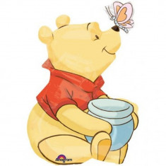 Balon folie mini figurina Winnie the Pooh - umflat + bat si rozeta, Amscan 26324 foto