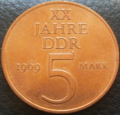 Moneda aniversara 5 MARCI / MARK - RD GERMANA (DDR), anul 1969 *cod 2809 A