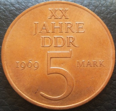 Moneda aniversara 5 MARCI / MARK - RD GERMANA (DDR), anul 1969 *cod 2809 A foto