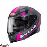 Cumpara ieftin Casca integrala pentru scuter - motocicleta Caberg model Avalon X SV Optic L9 negru/gri/fuchsia (roz) mat Pinlock ready M (57/58cm)