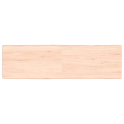 Blat masă 140x40x(2-4) cm lemn stejar netratat contur organic foto