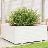 Cumpara ieftin Jardinieră de grădină, alb, 110x110x49,5 cm, lemn masiv de pin